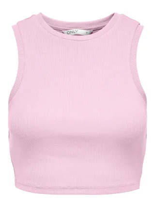 ONLY - ONLVILMA S/L CROPPED TANK TOP JRS NOOS Pink Lady - Gr. - XL