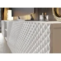 ALLHOUSE24 Lowboard PALERMO Sideboard Hochglanz gefräst, Metallfüße in 3 Farben, Breite 195 cm