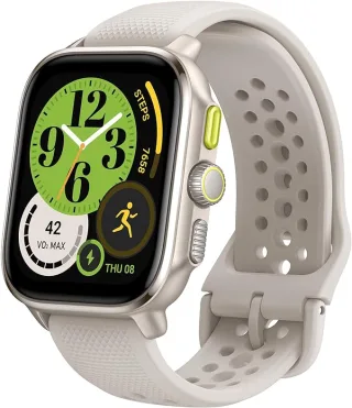 Amazfit Cheetah Square [inkl. Silikon-Armband beige] 44mm Aluminiumgehäuse silber
