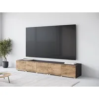 OTTO home Lowboard Denver 250 cm für bis zu 98-Zoll TVs - Weltmeisterschaft im XXL Format, Wahlweise mit oder ohne offenes Fach in der Mitte