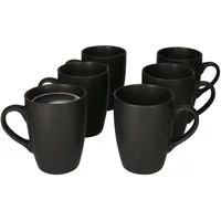 MamboCat Becher 6er Set Kaffeebecher Lampart Nero schwarz 340ml, Steingut