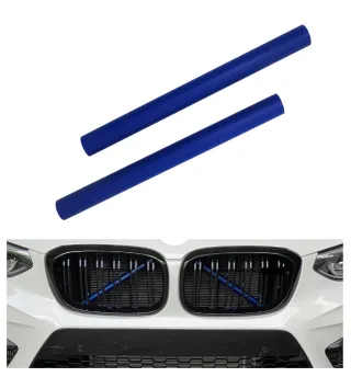 2x Kühlergrill Streben in Blau hinter dem Kühlergrill für BMW G01 G02 G05 G06 G07 G30 G38 G32