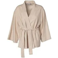 Essenza Kimono Mina Uni von ESSENZA, kurz, Leinen-Viskose-Mix, Bindegürtel