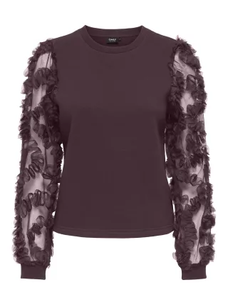 ONLY - ONLLAVIN L/S O-NECK MIX SWT Winetasting - Gr. - S