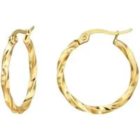 Diademita Paar Ohrstecker Goldfarbene Creolen aus gebogenem Edelstahldraht mit französischem (Set)