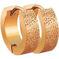 Taffstyle Paar Creolen Schmuck Ohrringe Creolen Huggie Klappverschluss sandgestrahlt Rosegold (zum Geburtstag Weihnachten Valentinstag), Klassische Ohrringe Creolen Frauen Damen Schmuck Geschenke Muttertag