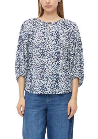 s.Oliver - Bluse blau/beige - Gr. - 44