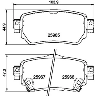 Hella Bremsbel?ge hinten Nissan Leaf Qashqai X-Trail Renault Kadjar Koleos
