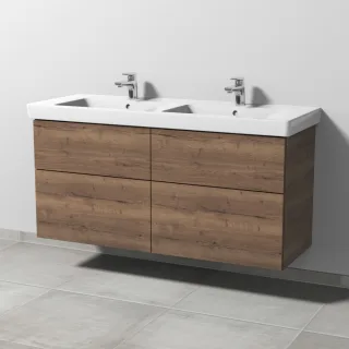 Sanipa 3way Waschtischunterbau zu Villeroy & Boch Subway 2.0 Waschtisch mit 4 Auszügen, Eiche-Tabak SM61750
