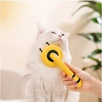 ibettertec Fellpflege Niedliche Bienenform Tierbürste – Sanfte Fellpflege für Katzen & Hunde, Haustierbürste, selbstreinigend, Katze & Hund, Kurz- & Langhaar