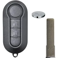 mt-key Klapp Schlüssel Reparatur Gehäuse 2 Tasten + 1x passende CR2032 Knopfzelle, CR2032 (3 V), für FIAT IVECO DAILY ab 2006 Funk Fernbedienung