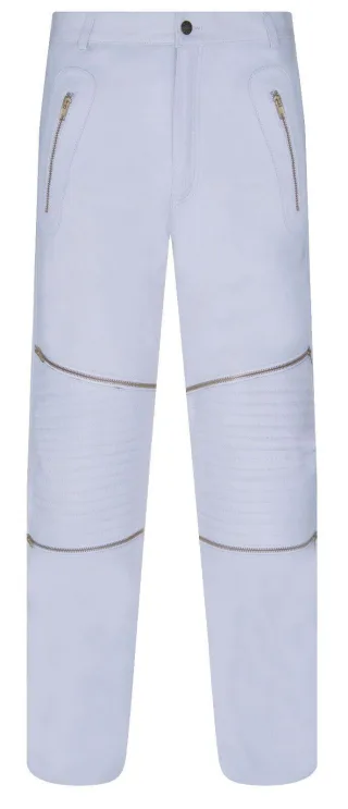 Herren-Jeans aus Leder mit Reißverschluss – Ancona