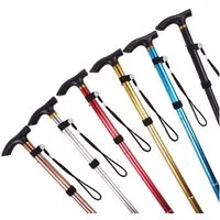 LA CUTE Gehstock Faltbarer Gehstock Aluminium höhenverstellbar mit ergonomischem Griff, Faltbarer Aluminium-Gehstock, 1x Gehstock, verstellbar, klappbar, mit rutschfestem Fuß und Griff, Leichter, faltbarer Gehstock mit ergonomischem Griff Anti-Rutsch