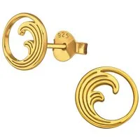 ALEXANDER YORK Paar Ohrstecker WELLE in Gold, 2-tlg., 925 Sterling Silber