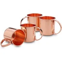 ECHTWERK Becher, 4-tlg., Edelstahl Rostfrei, Moscow Mule Kupferbecher, Cocktailgläser, bruchsicher, 450 ml, 4tlg
