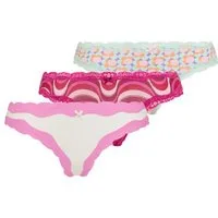 LSCN by LASCANA String (3er Pack) mit hochwertiger Spitze abgesetzt