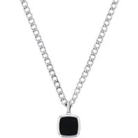 Amor Kette mit Anhänger quadratisch, mit Achat