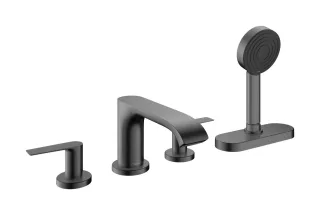 Hansgrohe Vivenis 4-Loch Wannenrandarmatur mit sBox, Brushed Black Chrome, 75444340 75444340