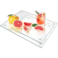 GarveeMore Schneidebrett 2 Packung gehärtetes Glas Schneidbrett mit Gummifüßen Schneidplatte