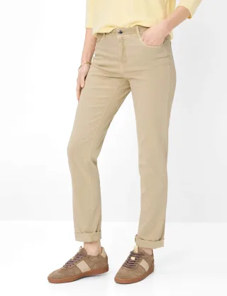 Brax Damen Five-Pocket-Hose Style CAROLA SANDSHELL, Beige, Gr. 48K