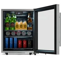 Klarstein Getränkekühlschrank LuxeChill Getränkekühl 60L 64x48 0-10°C LED schwarz Outdoor IPX4 10048375, 64 cm hoch, 48 cm breit, Outdoor-Getränkekühler IPX4 60L spritzwassergeschützt freistehend