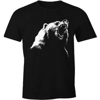 MoonWorks Print-Shirt Herren T-Shirt Grizzly Bär mit Print