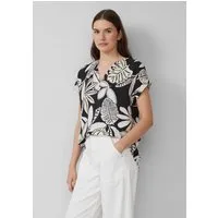 s.Oliver Kurzarmbluse Bluse Strukturierte Bluse mit Raff-Details