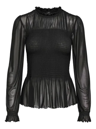 JDY - JDYELSA LIFE L/S SMOCK TOP JRS Black - Gr. - S