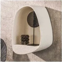 alesvelt Wandregal STONE DROP Organisches Wand-Nischenregal aus Marmor-Komposit, 34x21x46cm, Tropfenform