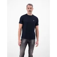 LERROS Rundhalsshirt mit Logo-Badge und in Waffle-Optik