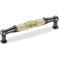 SO-TECH® Möbelgriff Porzellangriff ETTA, Lochabstand 96 mm, Blumendekor, Antik Landhaus Vintage - inkl. Schrauben