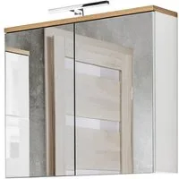 Lomadox Spiegelschrank LUTON-56 mit LED Beleuchtung, B/H/T ca. 80/70/20 cm