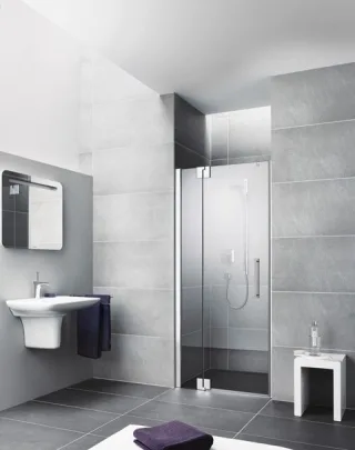 Kermi Pendeltür Pasa XP 1TR 1000x2000, silber hochglanz, ESG Opaco mit KermiClean, PX1TR PX1TR10020VYK