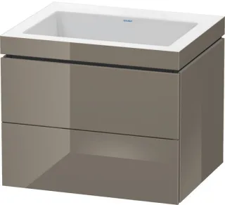 Duravit L-Cube c-bonded Set wandhängend Flanell Grau Hochglanz 600x480x500 mm - LC6926N8989 LC6926N8989