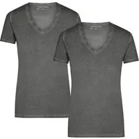James & Nicholson T-Shirt Doppelpack Tailliertes Damen T-Shirt mit trendiger Spraytechnik JN975 (Doppelpack, 2er-Pack) Trendiges T-Shirt mit V-Ausschnitt