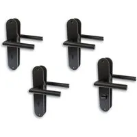 Alpertec Türbeschlag Renovierungsgarnitur 4er Set, ES schwarz, 3 Zimmertüren, 1 Bad-WC-Tür (Set, 4 St), Edelstahl schwarz