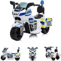 Chipolino Elektro-Kindermotorrad Kinder Elektromotorrad Polizei, Belastbarkeit 25 kg, 3 Räder Scheinwerfer Musikfunktion