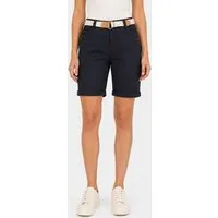SUBLEVEL Bermudas Stretch Twill Chino Bermuda mit Gürtel und Spitzenakzent Belt Bermuda