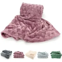 Wohndecke Soft Flanell Kuscheldecke Triangel Raute Sofadecke, heimtexland, super weich und flauschig, Allergiker geeignet, atmungsaktiv