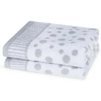 ROSS Handtücher Punkte, allover, Frottier (Packung, 2-St), aus feinster Baumwolle