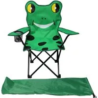 Mojawo Klappstuhl Kinder Anglersessel Campingstuhl Getränkehalter + Tasche Motiv Frosch