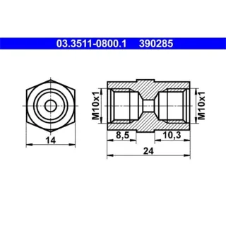 ATE Adapter f?r Bremsleitung 14mm
