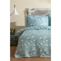 Karaca Bettwäsche Karaca Daisy 100% Baumwolle Einzelbett Piké Tagesdecke Set Mint