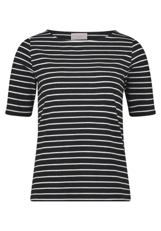 betty barclay - so cosy - - Ringelshirt Schwarz/Weiß - Gr. - 46