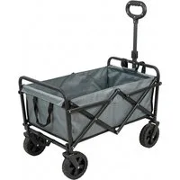 IC Gardenworld Bollerwagen Bollerwagen faltbar grau mit Bremsen, stabiler Transportwagen, bis 80 kg Tragkraft, Handkarre mit Teleskopgriff, klappbar