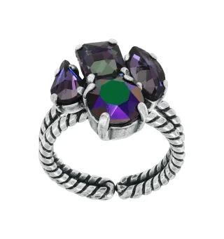 konplott - Ring - Afternoon Tea de Luxe blau/grün/violet