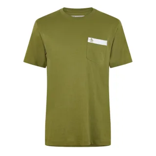 Original Penguin - T-Shirt für Herren, Brusttasche (Olivenzweig)