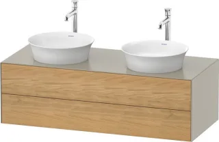 Duravit White Tulip Konsolenwaschtischunterbau wandhängend Natur Eiche & Taupe Matt & Seidenmatt 130 WT4988BH5600010