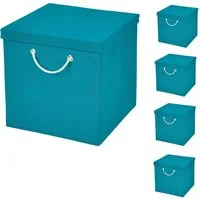 StickandShine Faltbox 5 Stück 30x30 cm perfekt für KALLAX – 19 trendige Farben zur Auswahl
