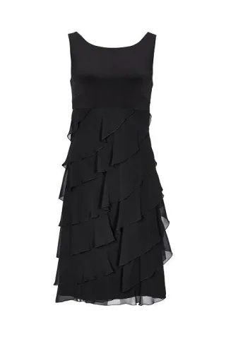SWING - Cocktailkleid aus Materialmix black - Gr. - 42
